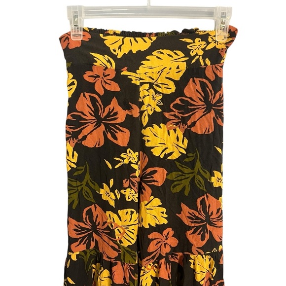 Free People Tiered Pants Black Floral Bell Bottom - Picture 4 of 7